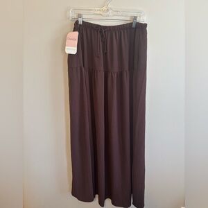 DressUp Brown Maxi Skirt - Comfortable Tiered Women's Skirt